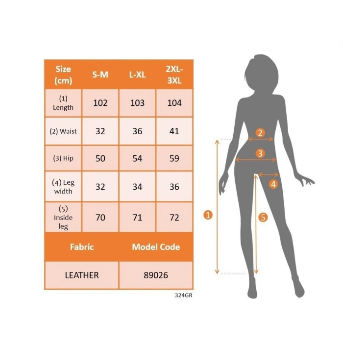 MARSiLYAN- Kadın önden Fermuarlı Cepli Geniş Kesim Lame Deri Pantolon