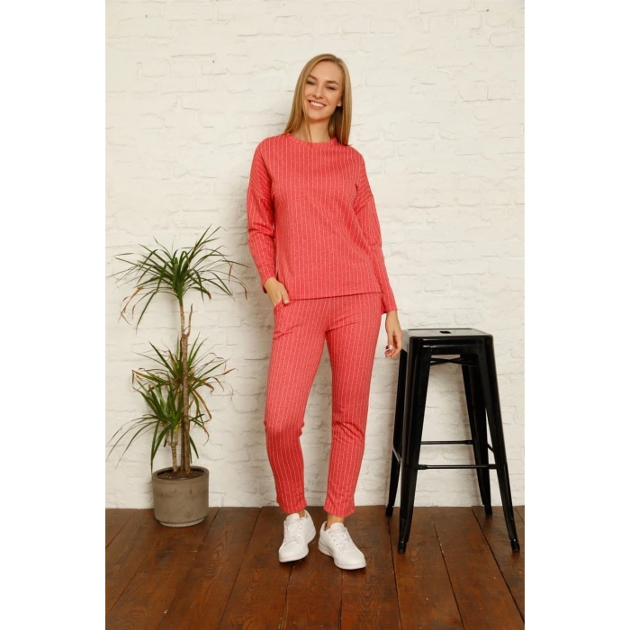 MARSiLYAN- Kadın Pamuk Eşofman Takım Kırmızı