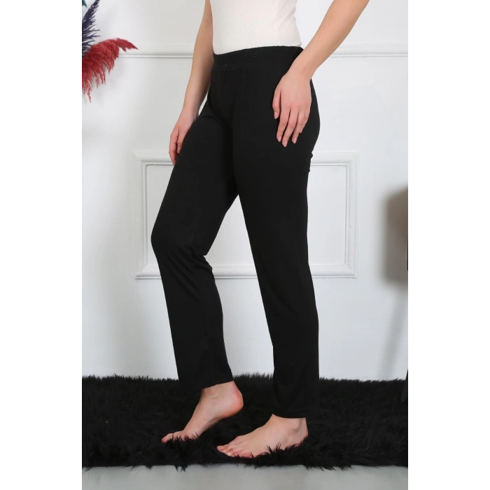 MARSiLYAN- Kadın Pamuk Penye Tek Alt Pijama Siyah