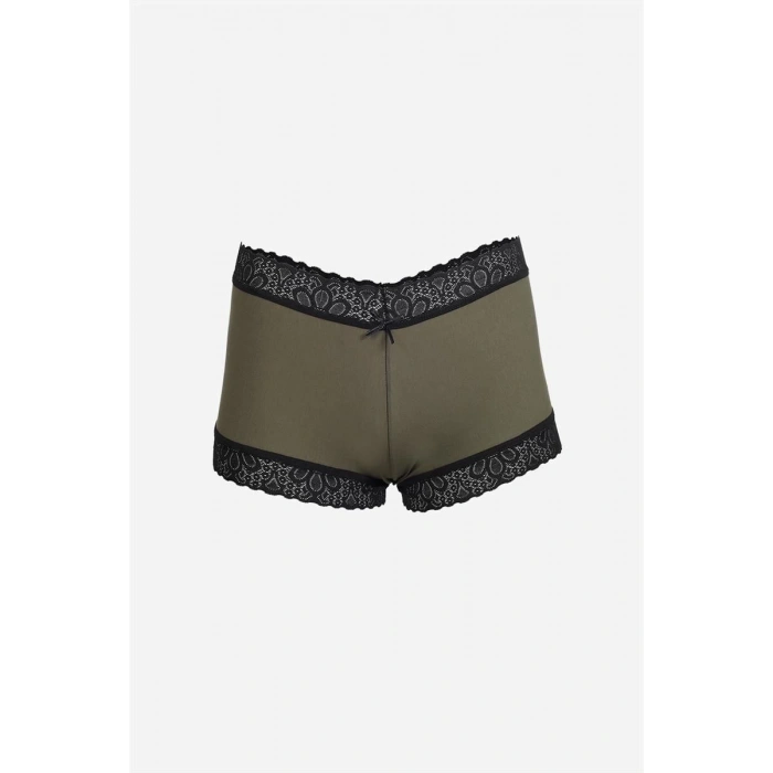 MARSiLYAN- Kadın Pamuklu 2li Boxer Haki