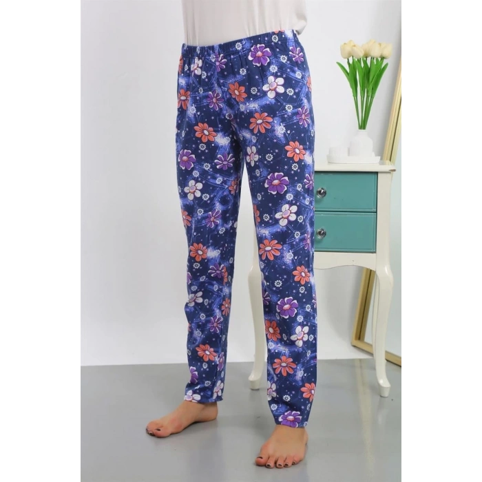 MARSiLYAN- Kadın Pamuklu Alt Pijama Lacivert