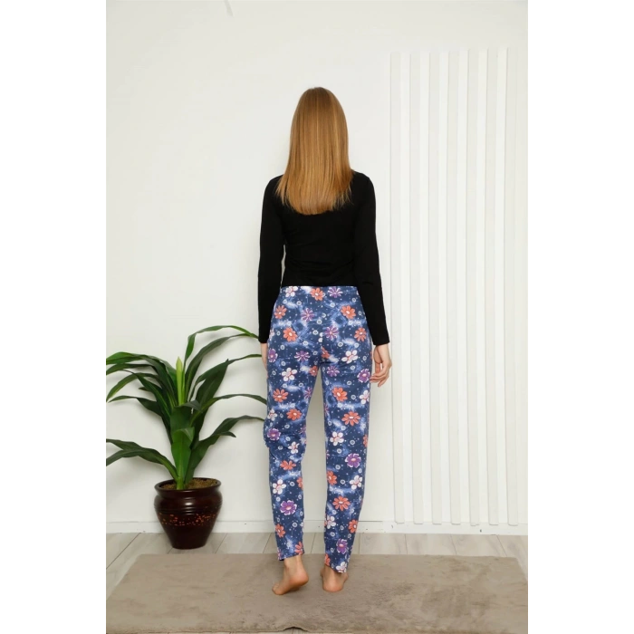 MARSiLYAN- Kadın Pamuklu Alt Pijama Lacivert