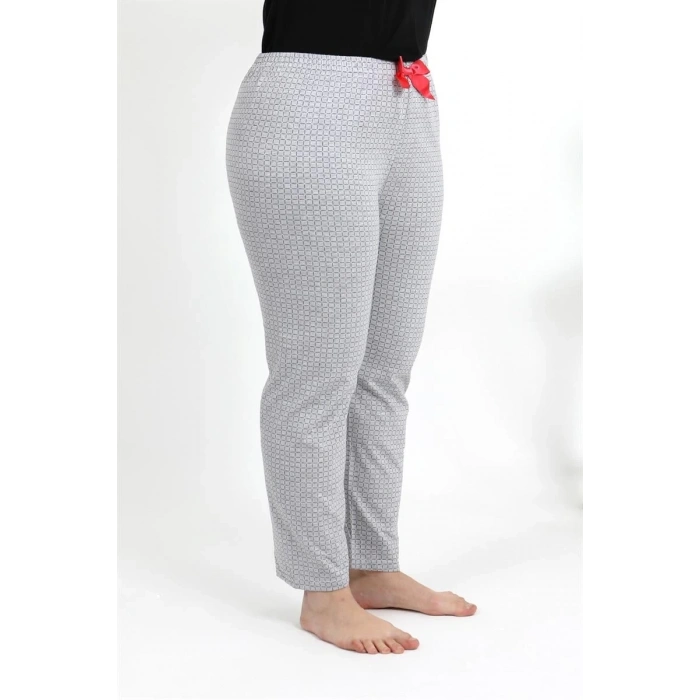 MARSiLYAN- Kadın Pamuklu Büyük Beden Alt Pijama Gri