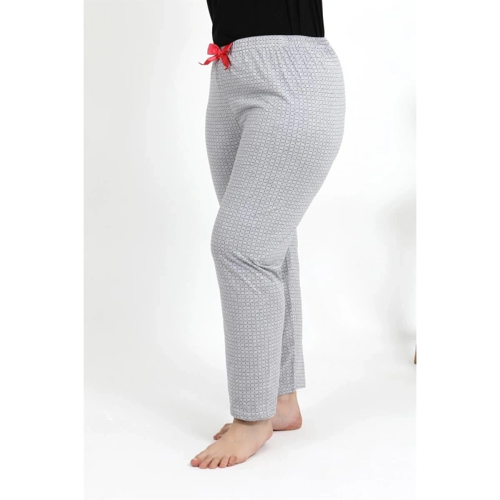 MARSiLYAN- Kadın Pamuklu Büyük Beden Alt Pijama Gri