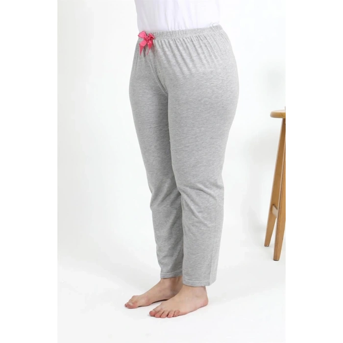 MARSiLYAN- Kadın Pamuklu Büyük Beden Alt Pijama Gri