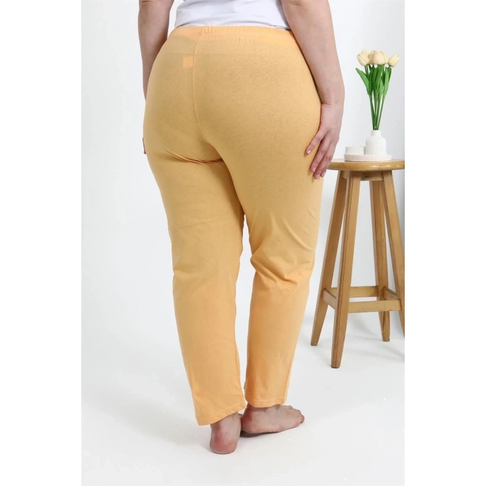 MARSiLYAN- Kadın Pamuklu Büyük Beden Alt Pijama Sarı