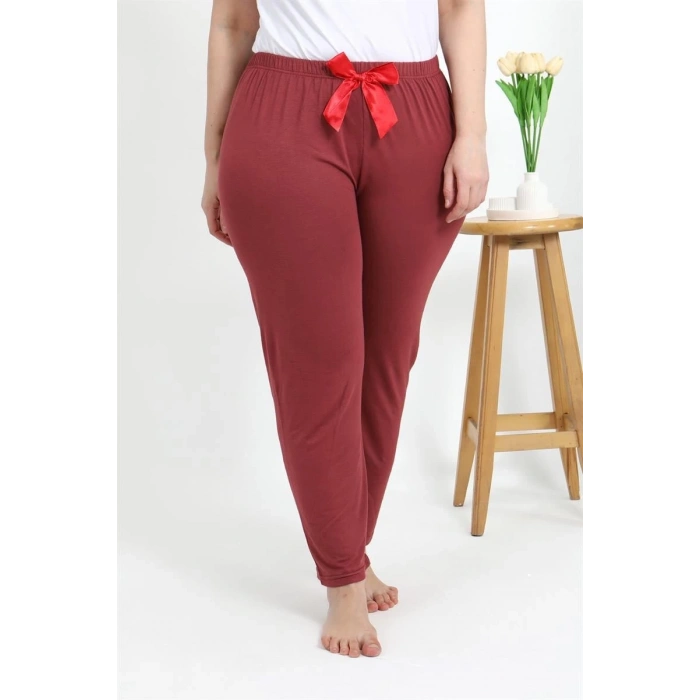 MARSiLYAN- Kadın Pamuklu Büyük Beden Alt Pijama Yavruağzı