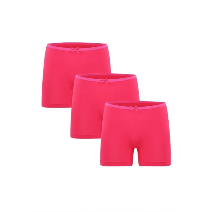 MARSiLYAN- Kadın Penye 3lü Boxer Fuşya