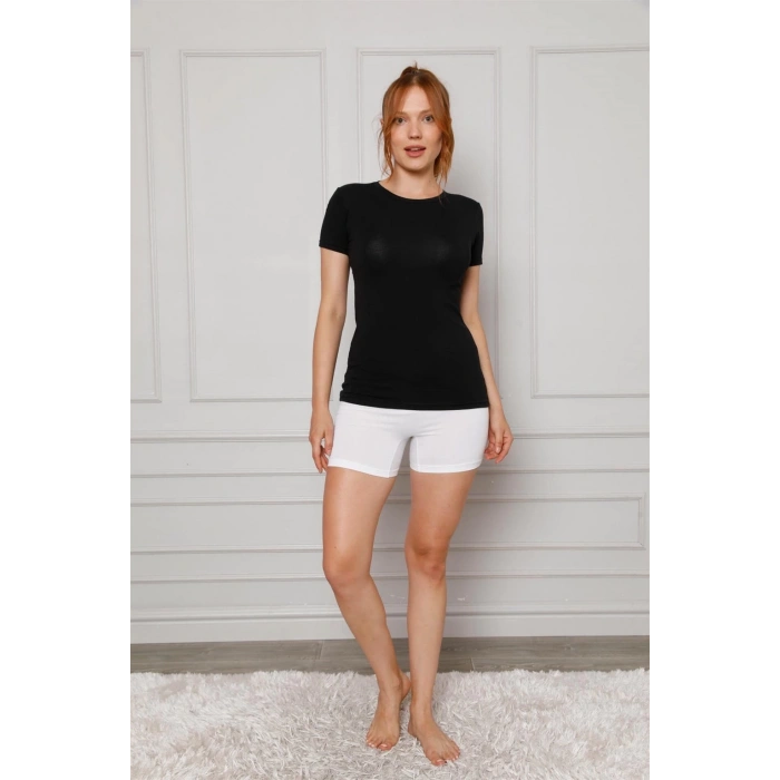 MARSiLYAN- Kadın Penye Boxer Beyaz