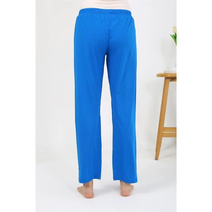 MARSiLYAN- Kadın Penye Düz Tek Alt Pijama Mavi