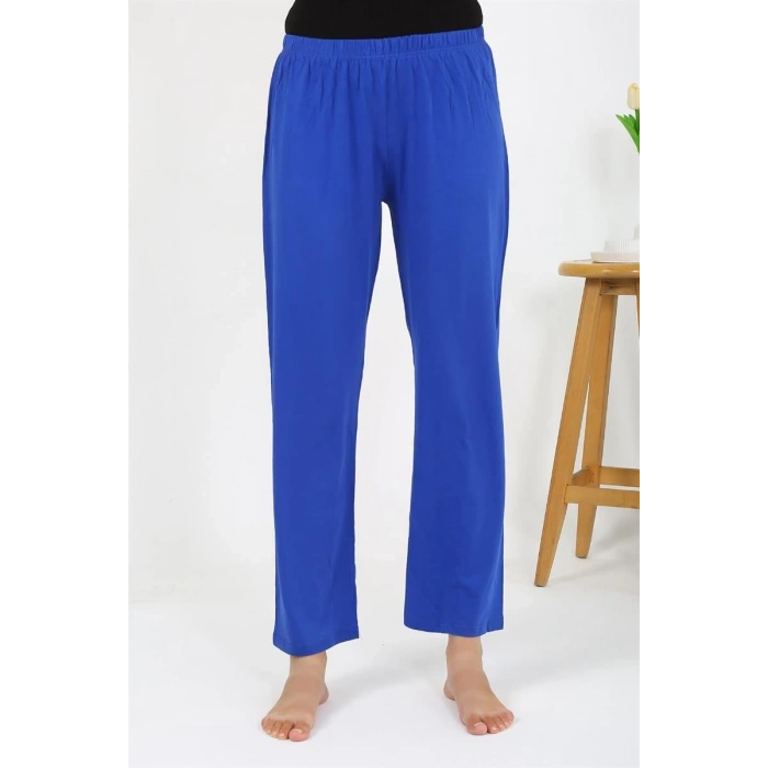 MARSiLYAN- Kadın Penye Düz Tek Alt Pijama Sax