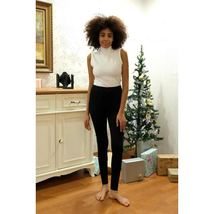 MARSiLYAN- Kadın Penye Kalın Tayt – Yüksek Bel Rahat Günlük Kullanım Taytı