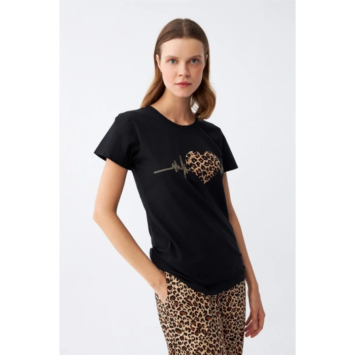 MARSiLYAN- Kadın Penye Kısa Kol Pijama Takım 4128