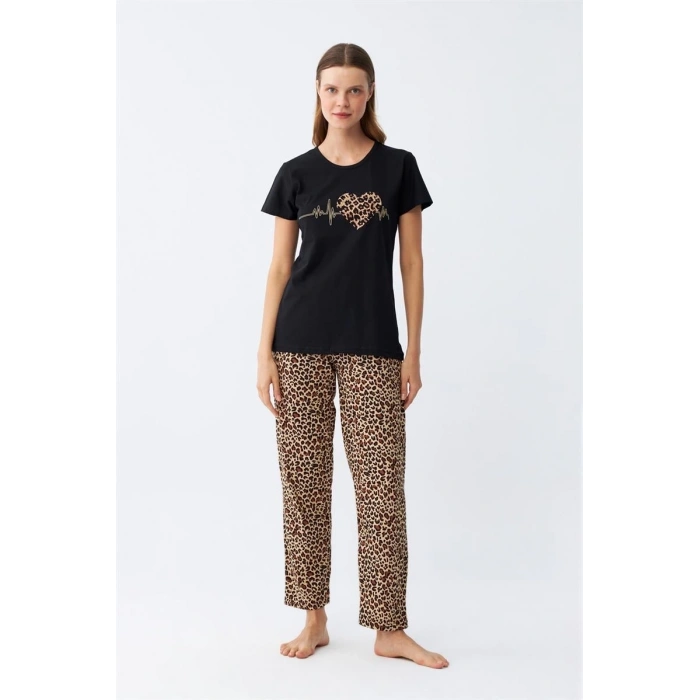 MARSiLYAN- Kadın Penye Kısa Kol Pijama Takım 4128