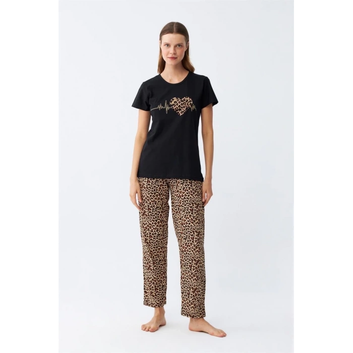 MARSiLYAN- Kadın Penye Kısa Kol Pijama Takım 4128