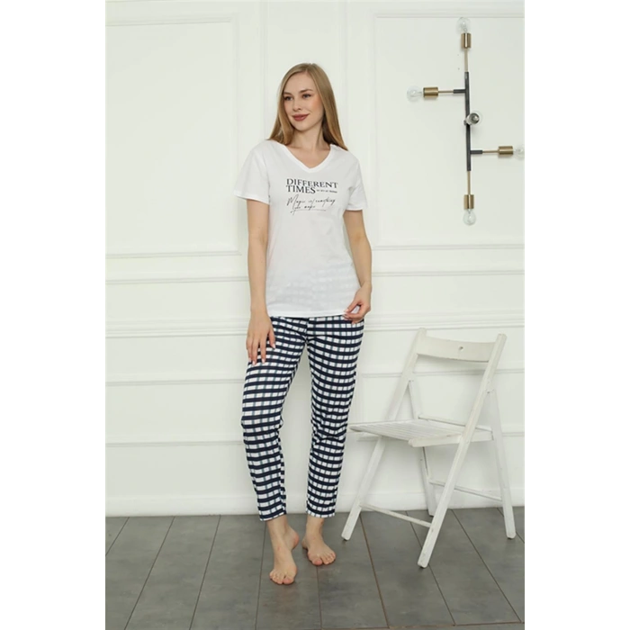 MARSiLYAN- Kadın Penye Pijama Takım Beyaz