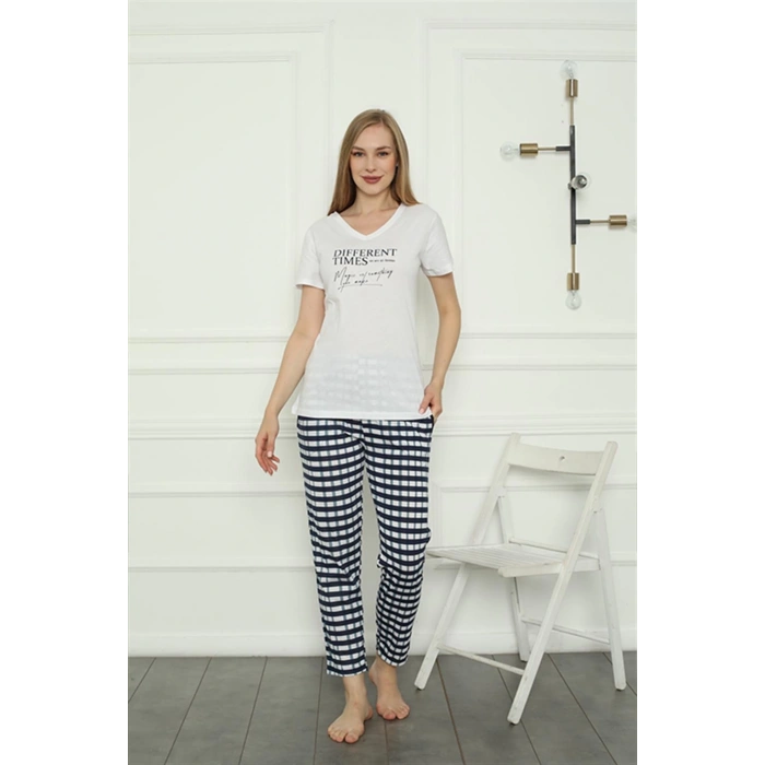 MARSiLYAN- Kadın Penye Pijama Takım Beyaz