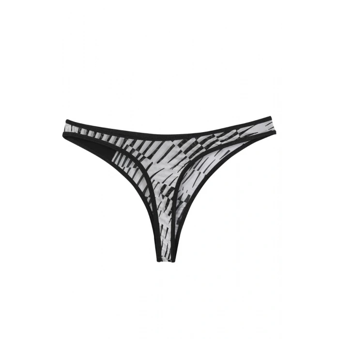 MARSiLYAN- Kadın Siyah Beyaz Desenli 2li Tanga Slip