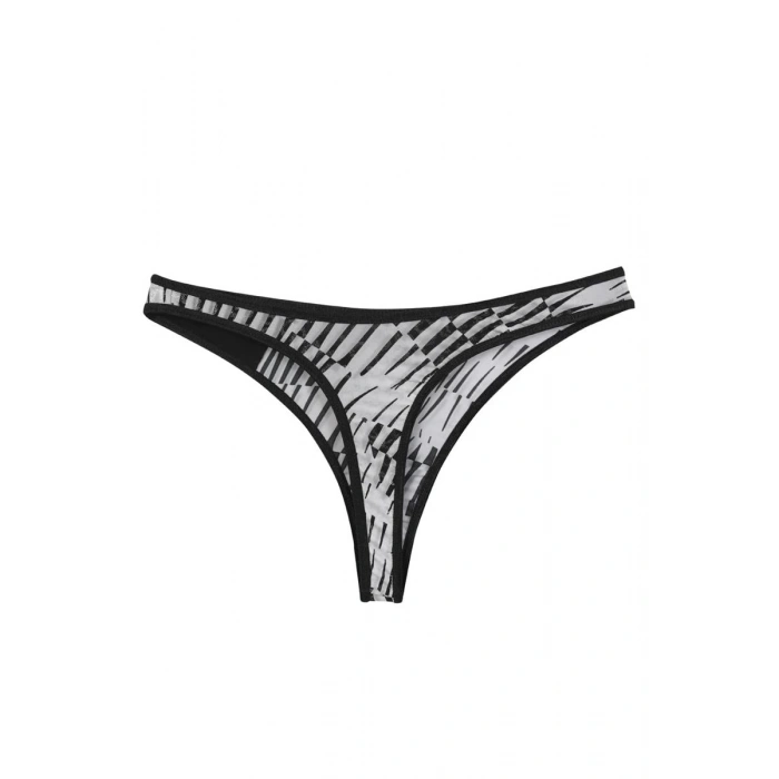MARSiLYAN- Kadın Siyah Beyaz Desenli 2li Tanga Slip