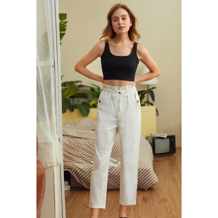 MARSiLYAN- Kadın Siyah Kalın Askılı Crop Top Büstiyer