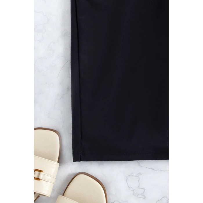 MARSiLYAN- Kadın Siyah Önden Bağcıklı Deniz Şortu