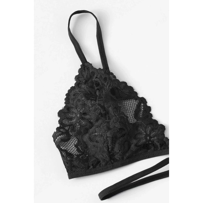 MARSiLYAN- Kadın Siyah Özel Şık Sütyen Külot Takımı