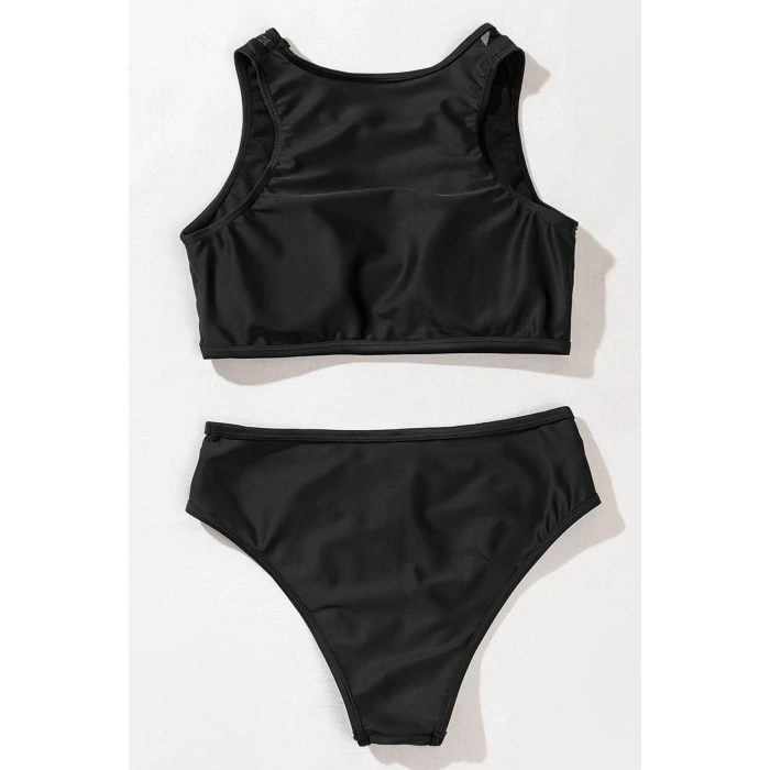 MARSiLYAN- Kadın Siyah Tül Detaylı Yüksek Bel Sütyen Takımı