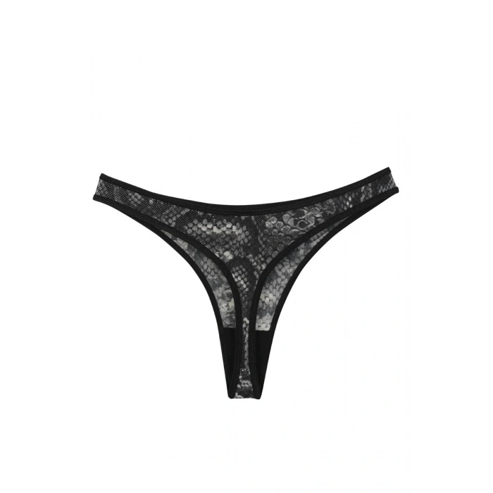 MARSiLYAN- Kadın Siyah Yılan Desenli 2li Tanga Slip