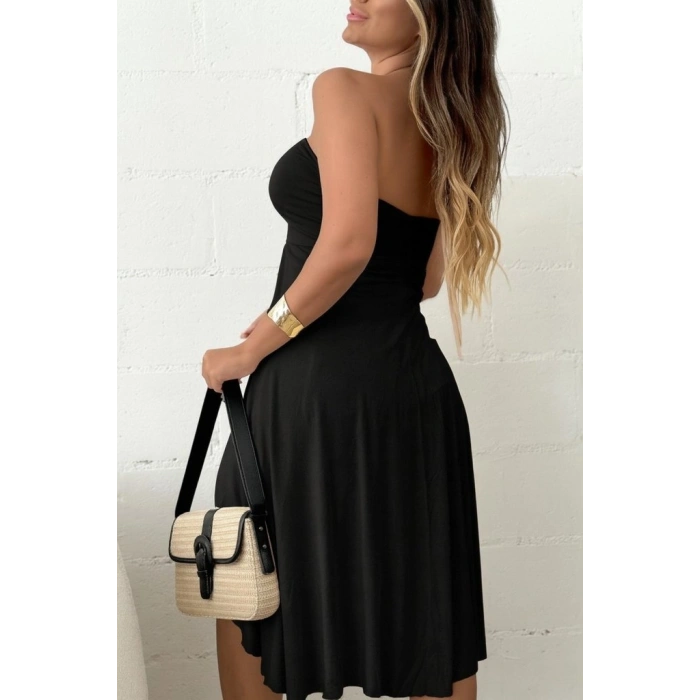 MARSiLYAN- Kadın Straplez Boyundan Askılı Midi Bluz