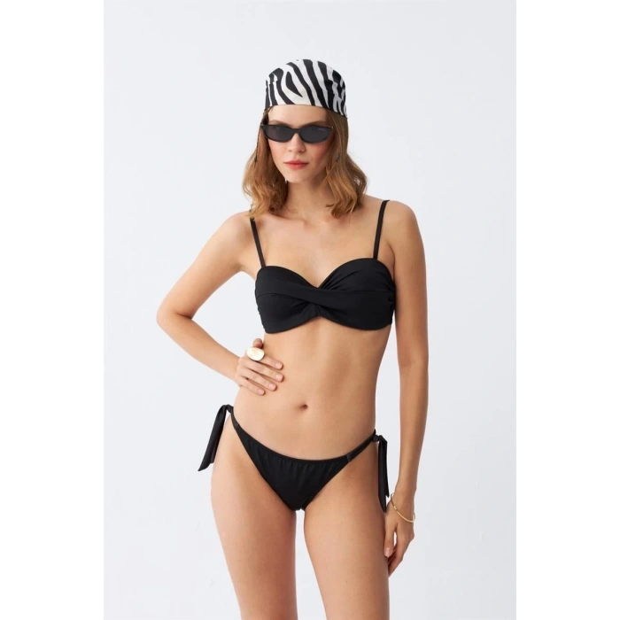 MARSiLYAN- Kadın Straplez Siyah Bikini Takımı