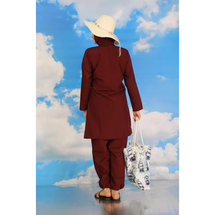 MARSiLYAN- Kadın Tam Tesettür Bordo Mayo