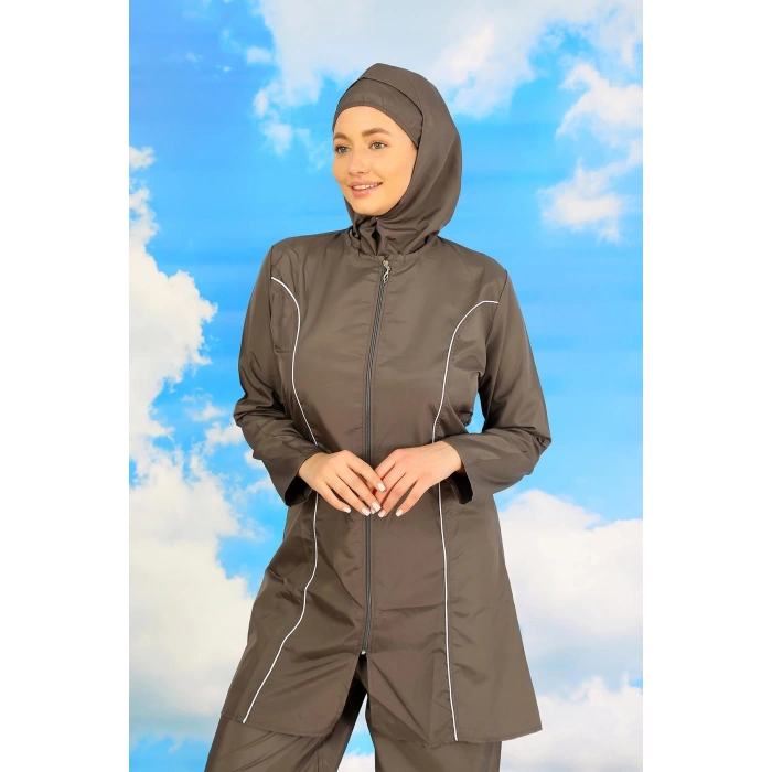 MARSiLYAN- Kadın Tam Tesettür Füme Mayo