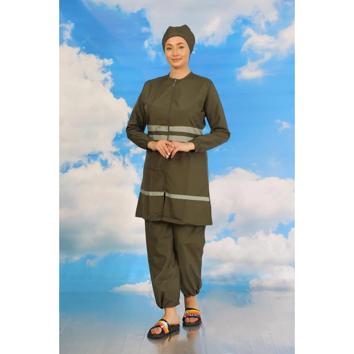 MARSiLYAN- Kadın Tam Tesettür Mayo Haki