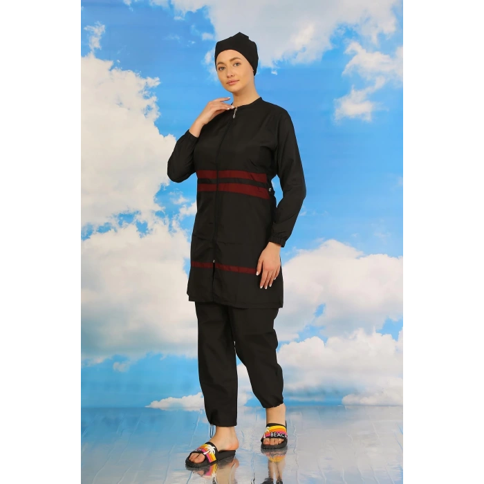 MARSiLYAN- Kadın Tam Tesettür Mayo Siyah