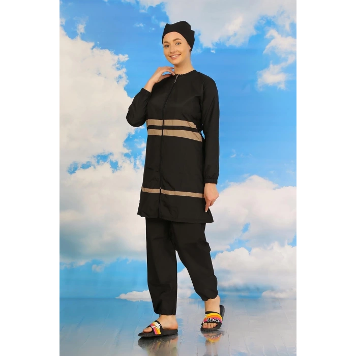 MARSiLYAN- Kadın Tam Tesettür Mayo Siyah