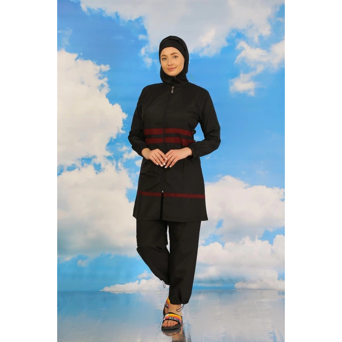 MARSiLYAN- Kadın Tam Tesettür Mayo Siyah