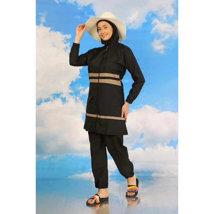 MARSiLYAN- Kadın Tam Tesettür Mayo Siyah