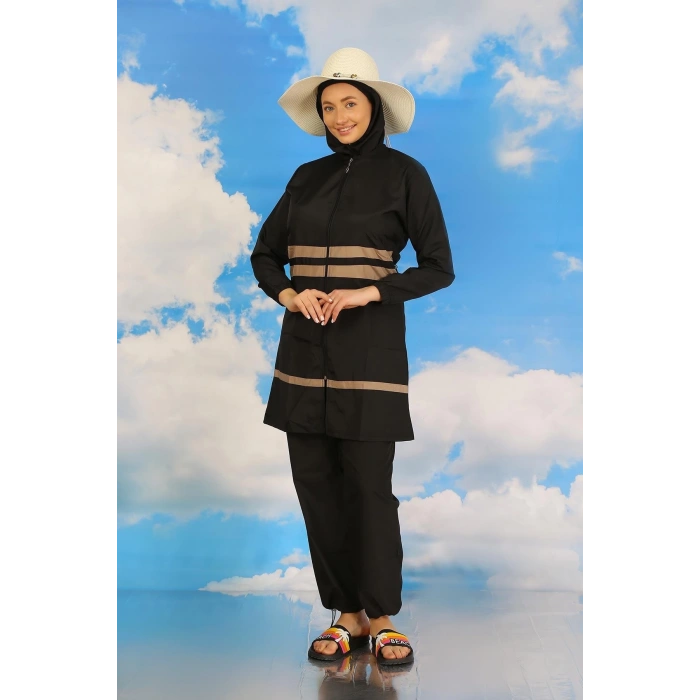 MARSiLYAN- Kadın Tam Tesettür Mayo Siyah