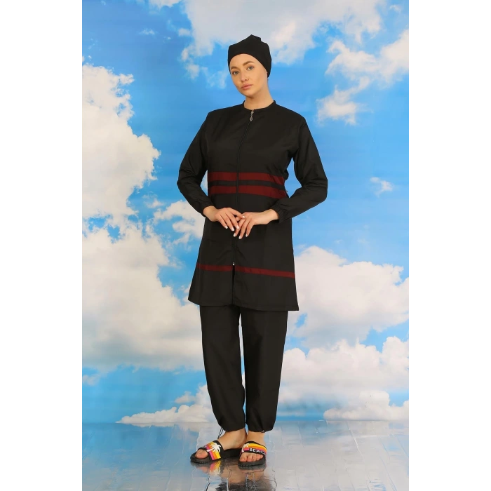 MARSiLYAN- Kadın Tam Tesettür Mayo Siyah