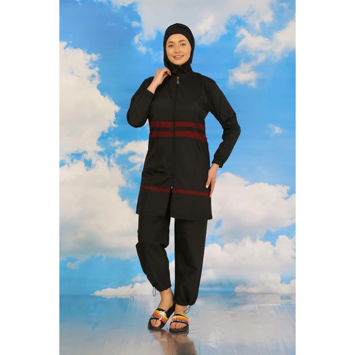 MARSiLYAN- Kadın Tam Tesettür Mayo Siyah