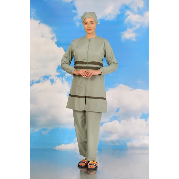 MARSiLYAN- Kadın Tam Tesettür Mayo Su Yeşili