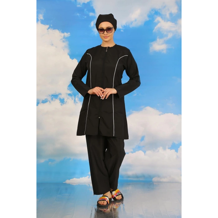 MARSiLYAN- Kadın Tam Tesettür Siyah Mayo