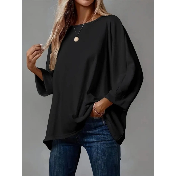 MARSiLYAN- Kadın Truvakar Kollu Bisiklet Yaka Viskon Bluz