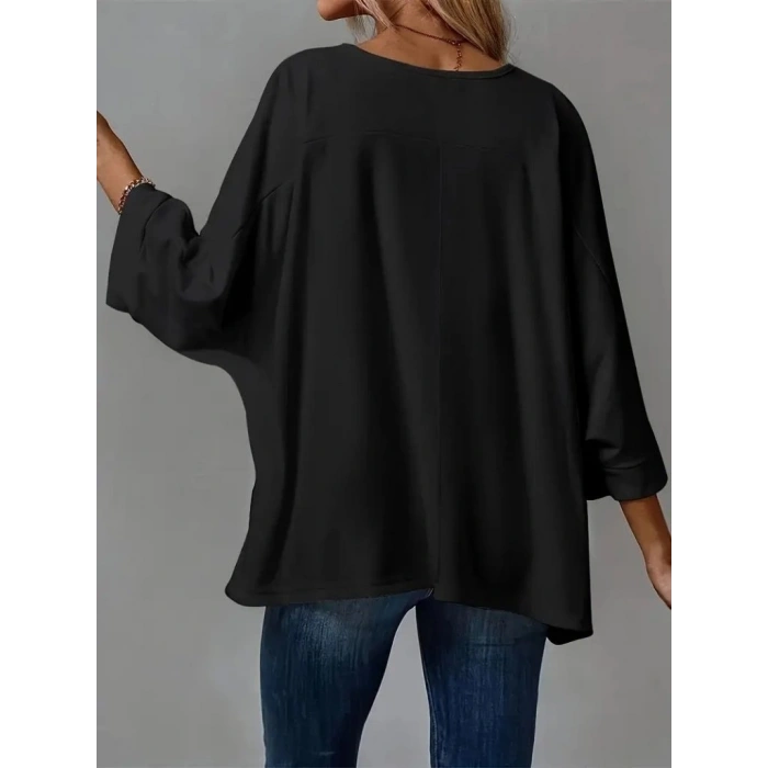 MARSiLYAN- Kadın Truvakar Kollu Bisiklet Yaka Viskon Bluz