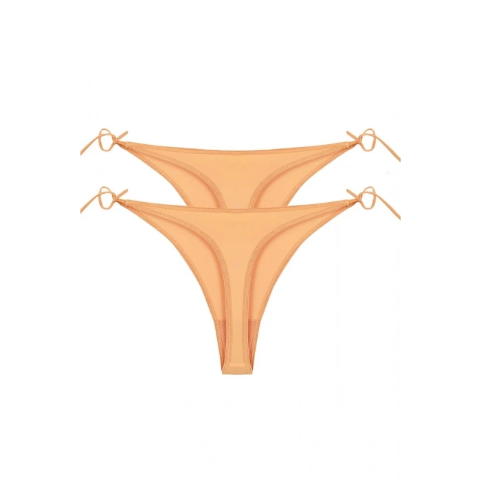 MARSiLYAN- Kadın Turuncu Yandan Bağlamalı 2li Tanga Slip