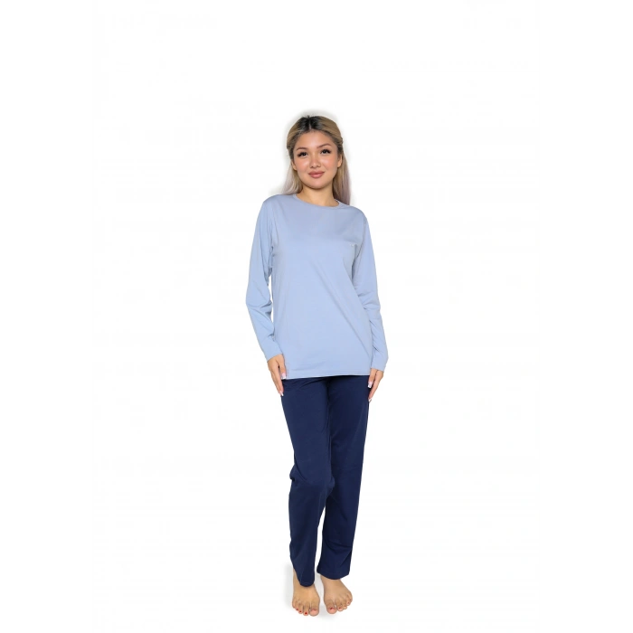MARSiLYAN- Kadın Uzun Kol Penye Pijama Takımı Lila