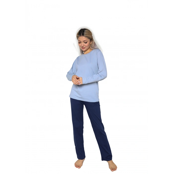 MARSiLYAN- Kadın Uzun Kol Penye Pijama Takımı Lila