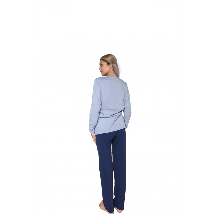 MARSiLYAN- Kadın Uzun Kol Penye Pijama Takımı Lila