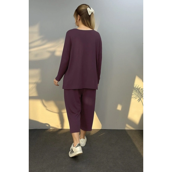 MARSiLYAN- Kadın Uzun Kollu Arma Detaylı Iki Iplik Viskon Ikili Takım