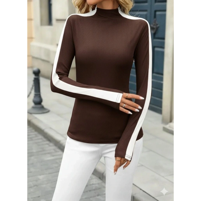 MARSiLYAN- Kadın Uzun Kollu Balıkçı Yaka Kaşkorse Bluz